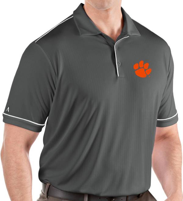 Antigua Men's Clemson Tigers Grey Salute Performance Polo