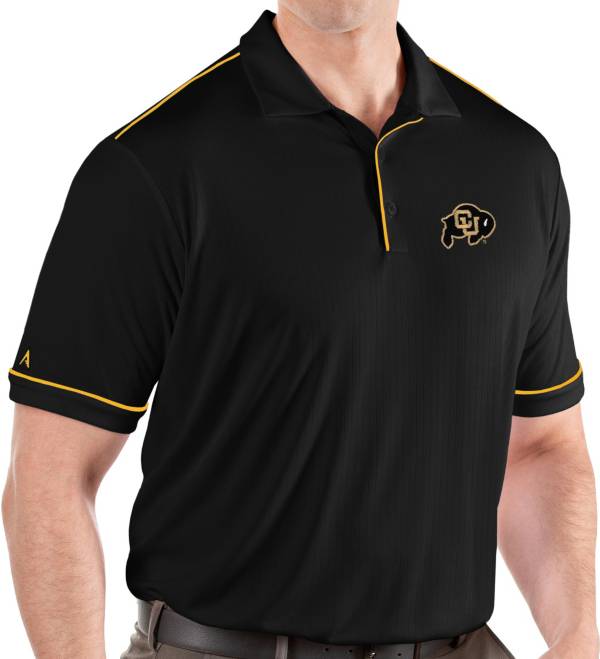 Antigua Men's Colorado Buffaloes Salute Performance Black Polo