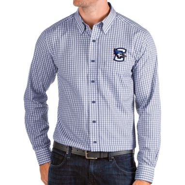 sorry, Antigua Men's Creighton Bluejays Blue Structure Button Down Long Sleeve Shirt is currently out of stock