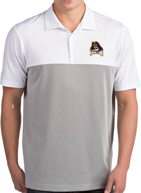 Antigua Men's East Carolina Pirates Venture White Polo