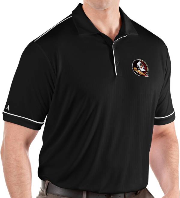 Antigua Men's Florida State Seminoles Salute Performance Black Polo