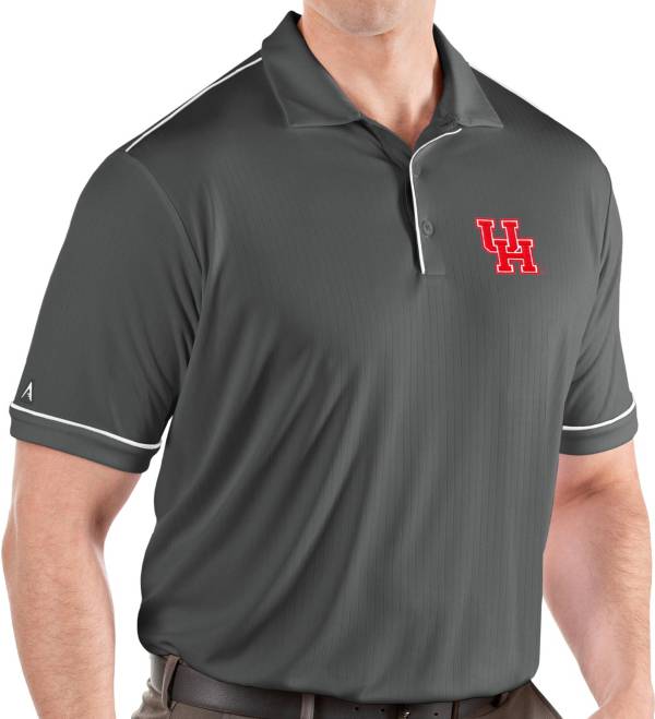 Antigua Men's Houston Cougars Grey Salute Performance Polo