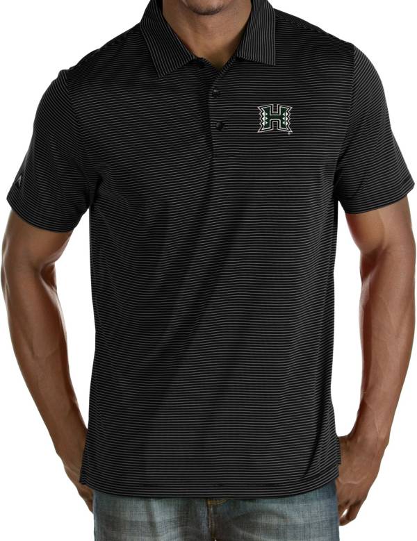 Antigua Men's Hawai'i Warriors Black Quest Performance Polo