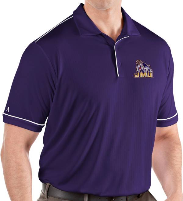 Antigua Men's James Madison Dukes Purple Salute Performance Polo