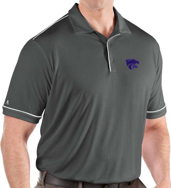 Antigua Men's Kansas State Wildcats Grey Salute Performance Polo