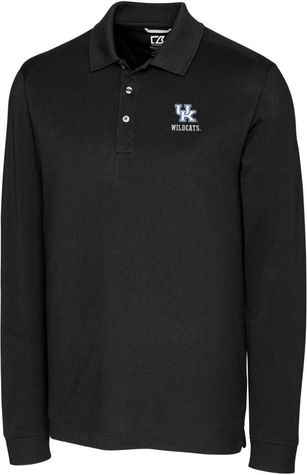 Cutter & Buck Men's Kentucky Wildcats Advantage Long Sleeve Black Polo