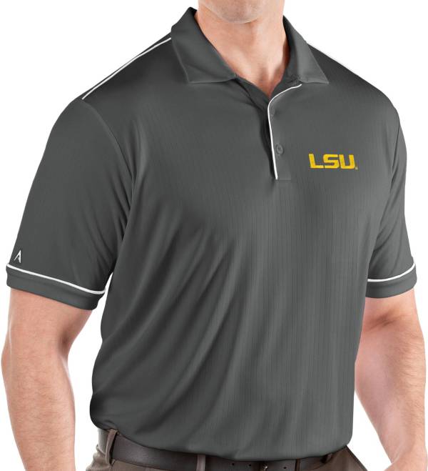 Antigua Men's LSU Tigers Grey Salute Performance Polo