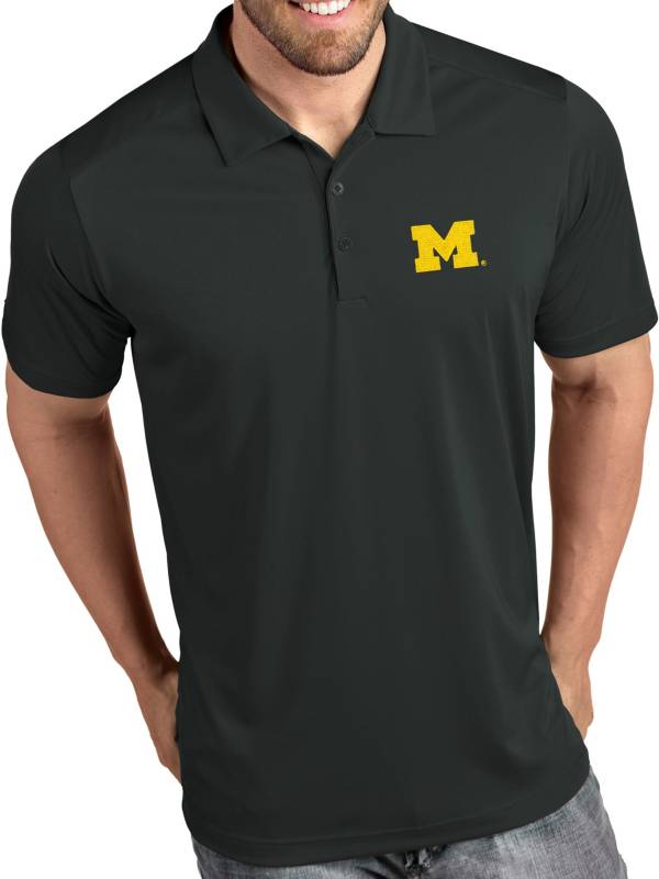 Antigua Men's Michigan Wolverines Grey Tribute Performance Polo product image