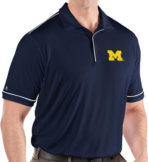 Antigua Men's Michigan Wolverines Blue Salute Performance Polo