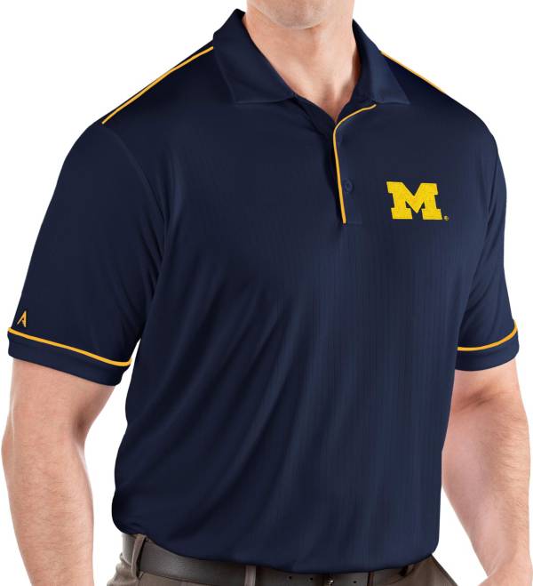 Antigua Men's Michigan Wolverines Blue Salute Performance Polo