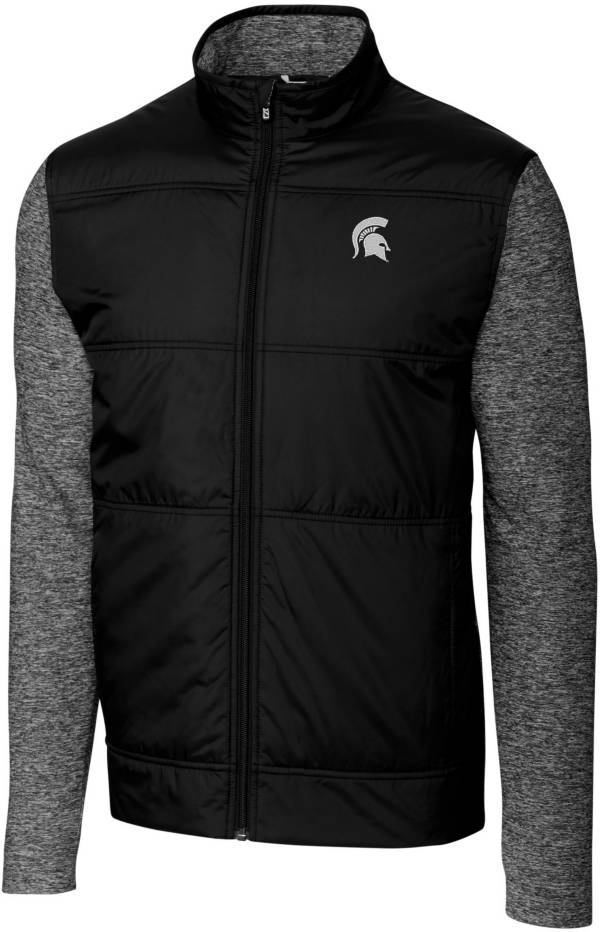 Cutter & Buck Men's Michigan State Spartans Stealth FullZip Black