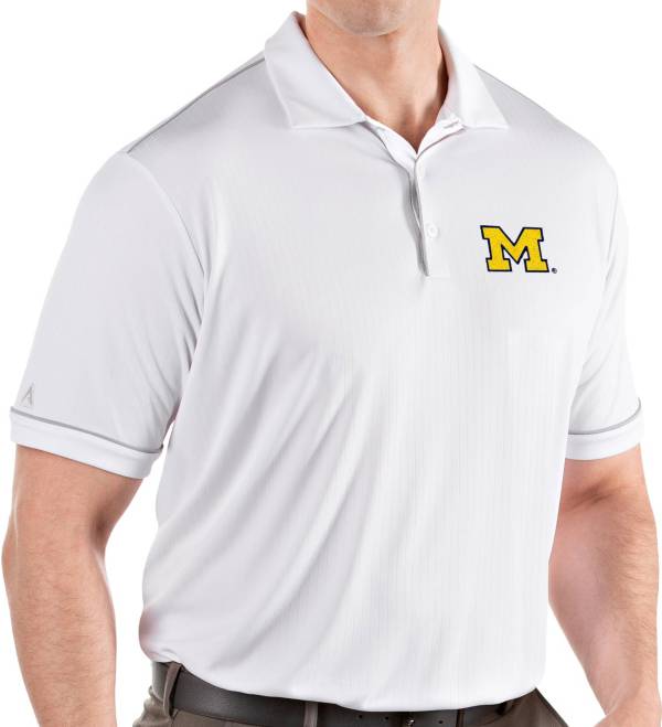 Antigua Men's Michigan Wolverines Salute Performance White Polo