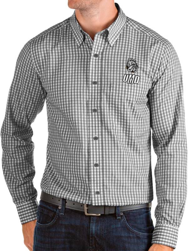 Antigua Men's Minnesota-Duluth  Bulldogs Structure Button Down Long Sleeve Black Shirt product image