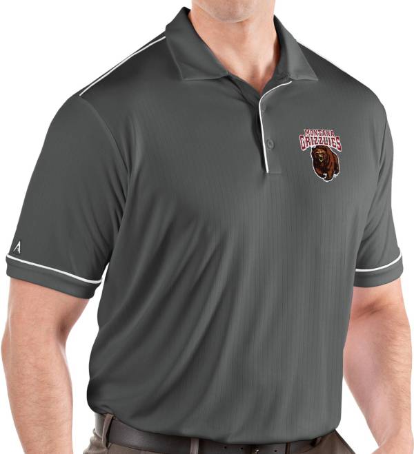 Antigua Men's Montana Grizzlies Grey Salute Performance Polo