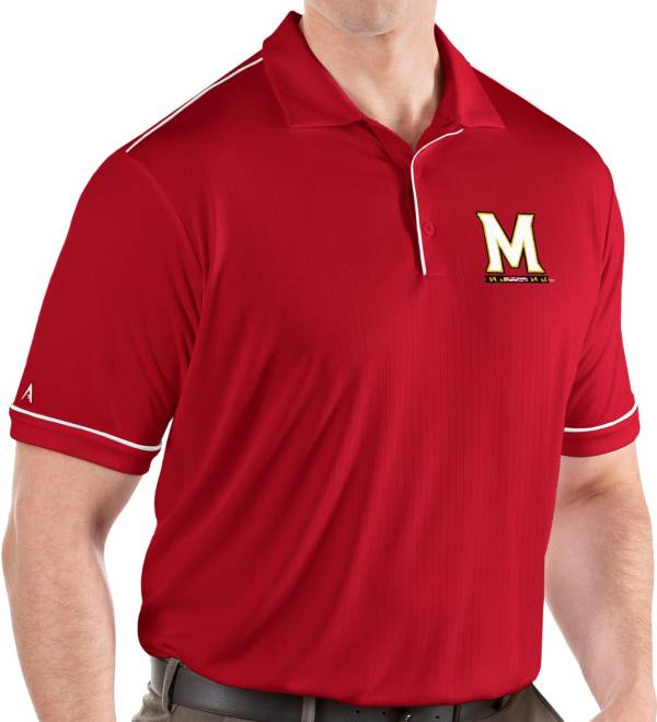 Antigua Men's Maryland Terrapins Red Salute Performance Polo