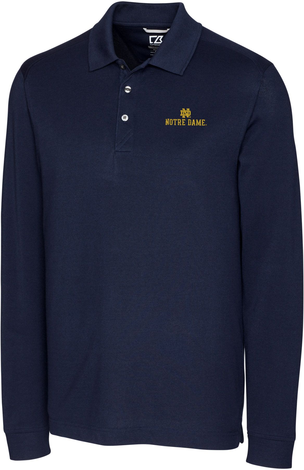 notre dame long sleeve polo