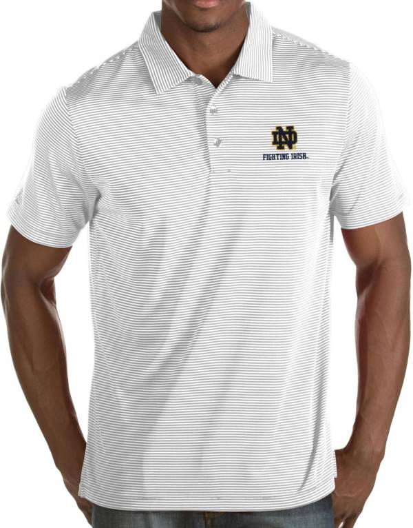 Antigua Men's Notre Dame Fighting Irish Quest Performance White Polo