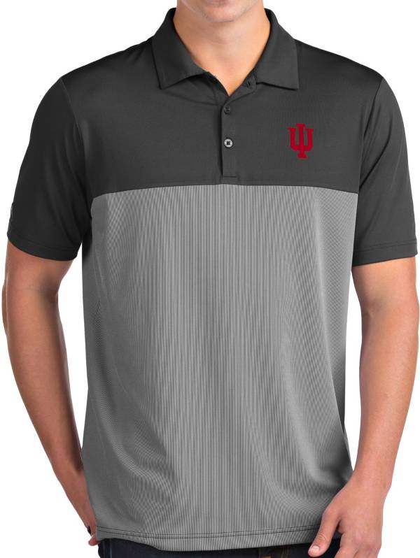 Antigua Men's Indiana Hoosiers Grey Venture Polo