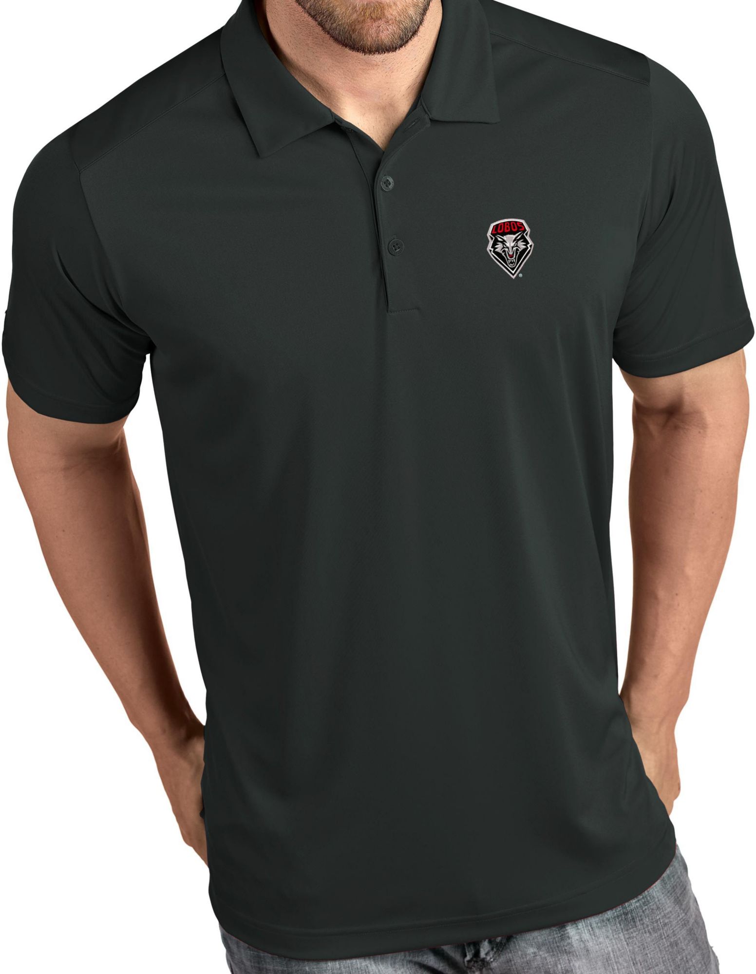 Antigua Men's New Mexico Lobos Tribute Performance Polo