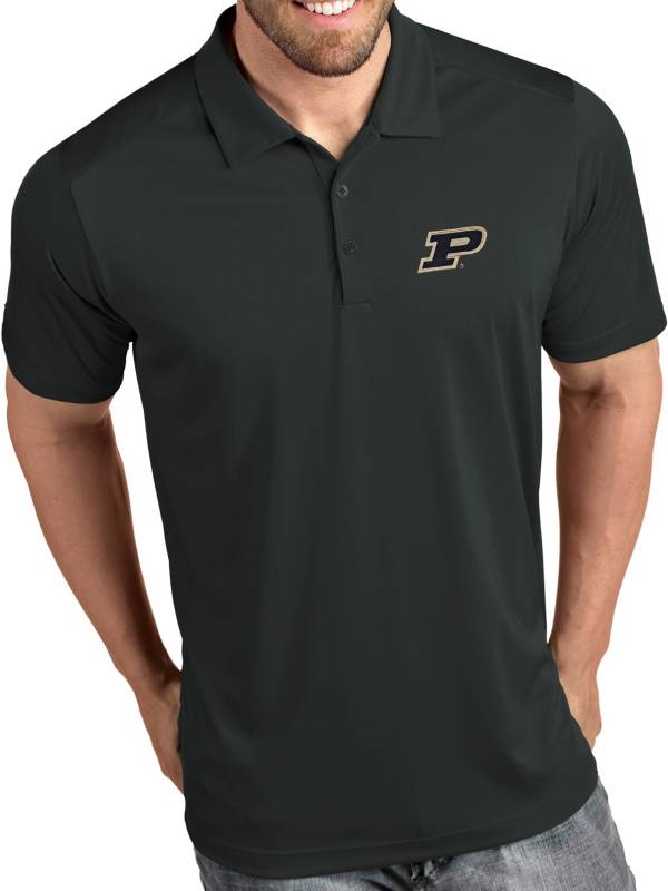 Antigua Men's Purdue Boilermakers Grey Tribute Performance Polo product image