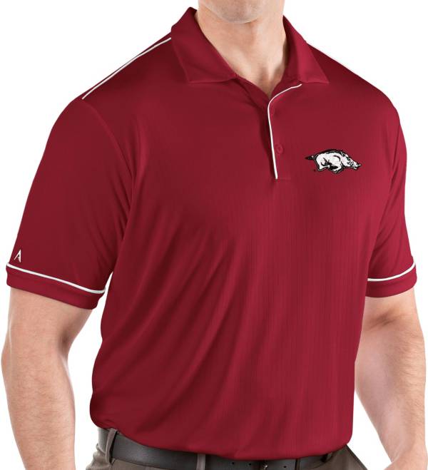 Antigua Men's Arkansas Razorbacks Cardinal Salute Performance Polo