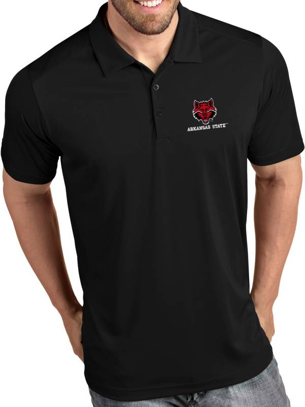 Antigua Men's Arkansas State Red Wolves Tribute Performance Black Polo product image