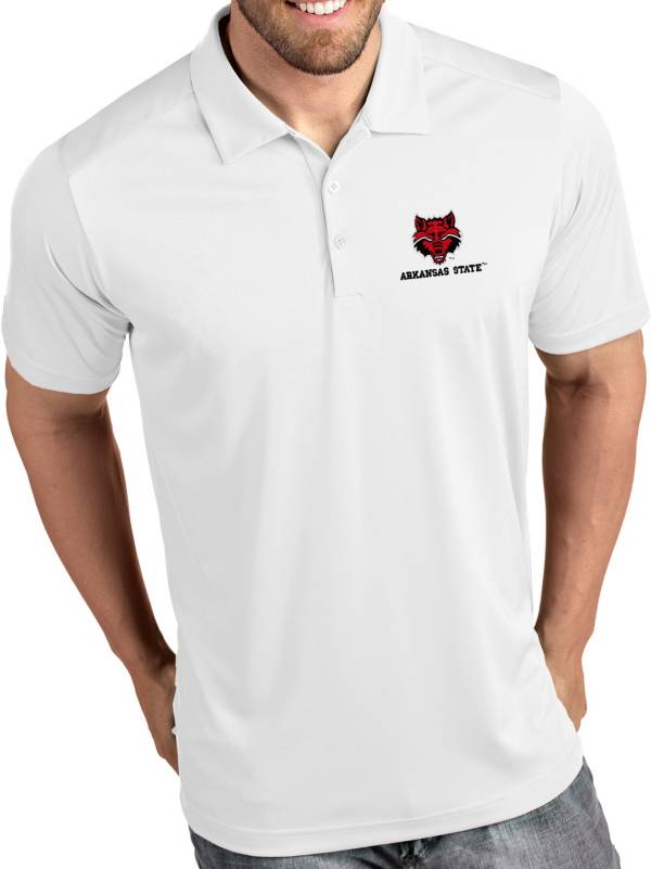 Antigua Men's Arkansas State Red Wolves Tribute Performance White Polo product image