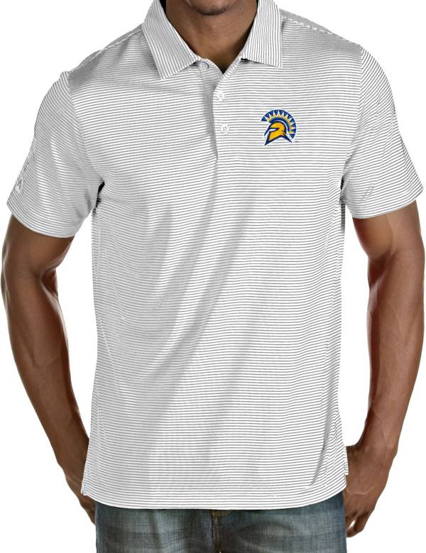 Antigua Men's San Jose State Spartans Quest Performance White Polo