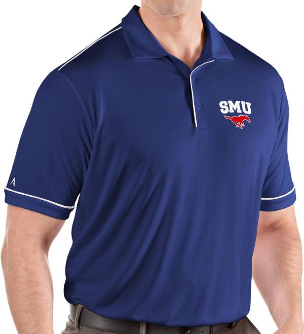 Antigua Men's Southern Methodist Mustangs Blue Salute Performance Polo