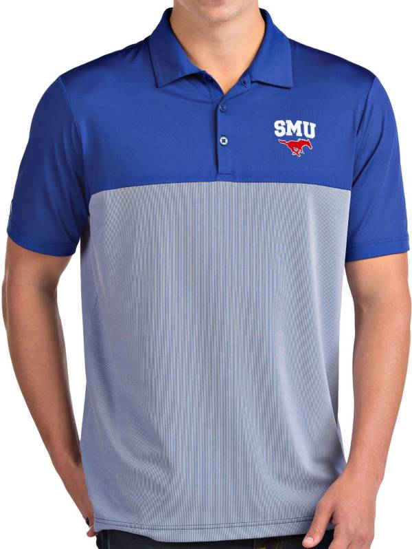 Antigua Men's Southern Methodist Mustangs Blue Venture Polo