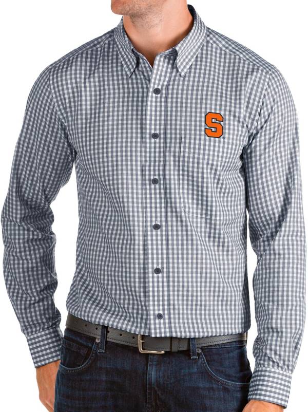 Antigua Men's Syracuse Orange Blue Structure Button Down Long Sleeve Shirt product image