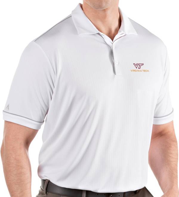Antigua Men's Virginia Tech Hokies Salute Performance White Polo