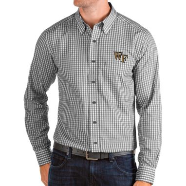 sorry, Antigua Men's Wake Forest Demon Deacons Structure Button Down Long Sleeve Black Shirt is currently out of stock