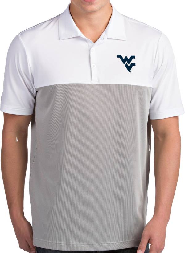 Antigua Men's West Virginia Mountaineers Venture White Polo