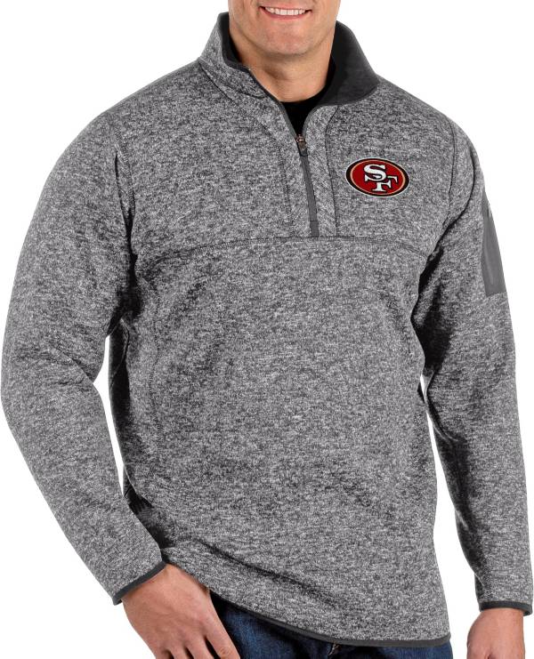 Antigua Men's San Francisco 49ers Fortune Grey Quarter-Zip Pullover product image