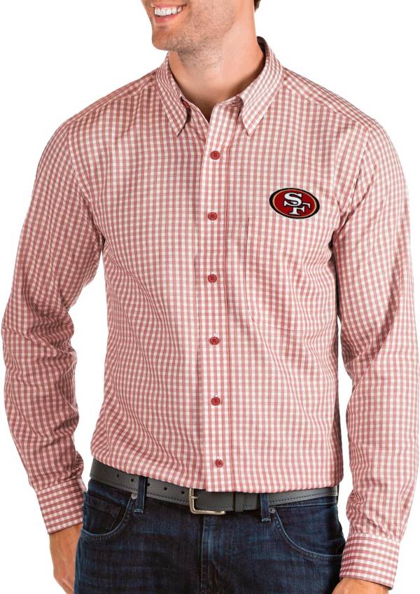 Antigua Men's San Francisco 49ers Structure Button Down Red Dress Shirt | DICK'S Sporting Goods