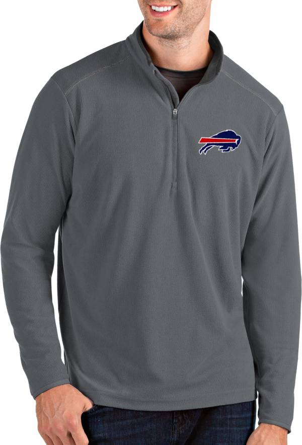 Antigua Men's Buffalo Bills Glacier Grey Quarter-Zip Pullover