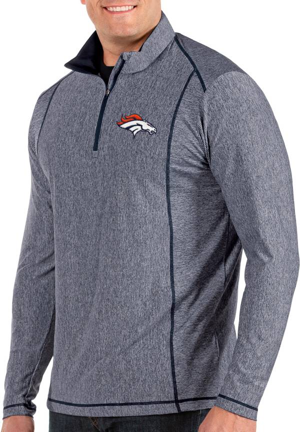 Antigua Men's Denver Broncos Tempo Navy Quarter-Zip Pullover