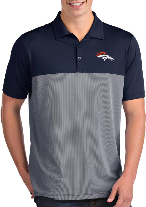 Antigua Men's Denver Broncos Venture Navy Performance Polo