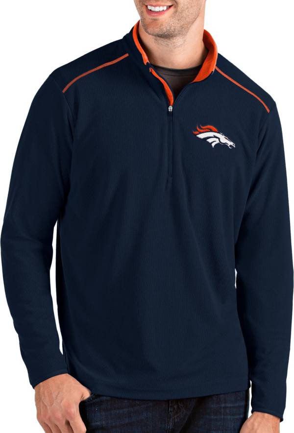 Antigua Men�s Denver Broncos Glacier Navy QuarterZip