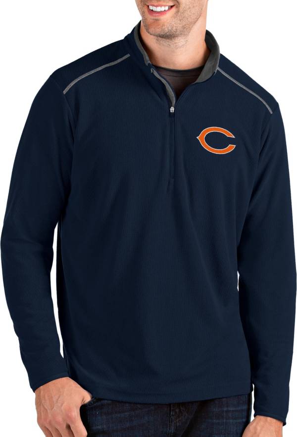 Antigua Men's Chicago Bears Glacier Navy Quarter-Zip Pullover