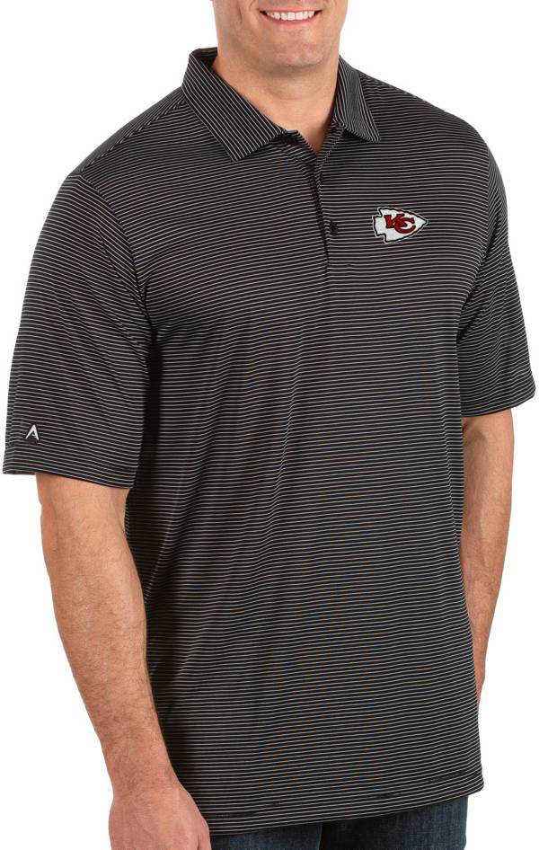 Antigua Men's Kansas City Chiefs Quest Black Polo