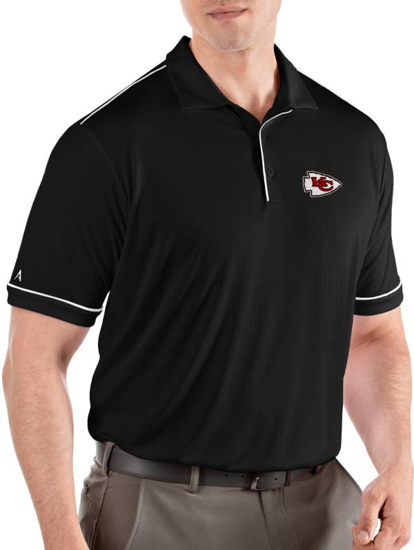 Antigua Men's Kansas City Chiefs Salute Black Polo