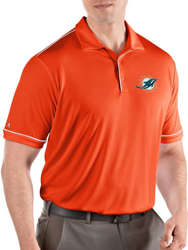 Antigua Men's Miami Dolphins Salute Orange Polo