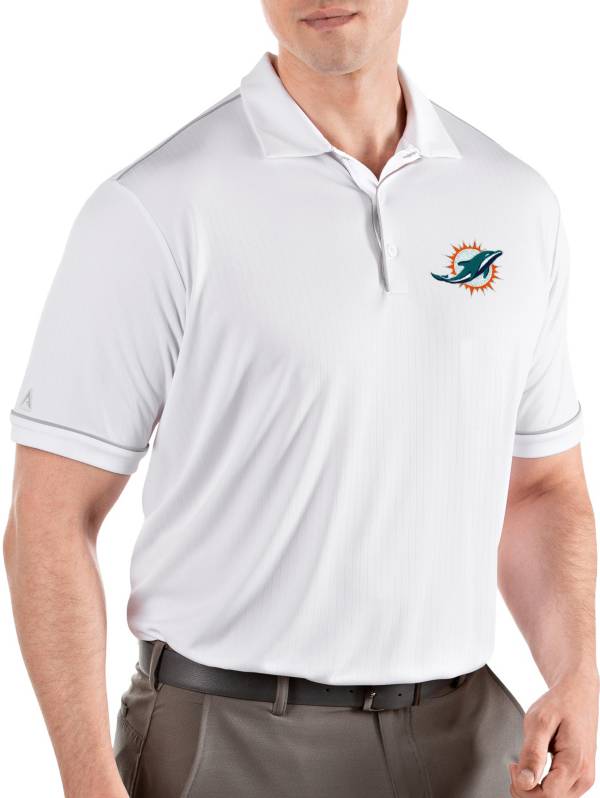 Antigua Men's Miami Dolphins Salute White Polo