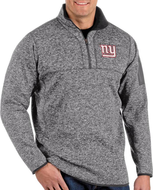 Antigua New York Giants Blue Action Long Sleeve Hoodie, Blue, 55% Cotton / 45% POLYESTER, Size S, Rally House