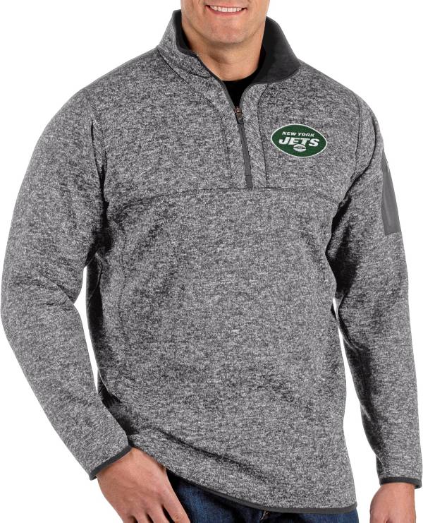 Antigua Men's New York Jets Fortune Grey Pullover Jacket product image
