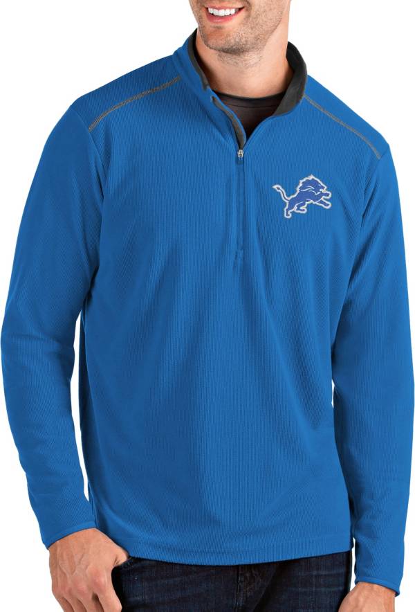 Antigua Men's Detroit Lions Glacier Blue Quarter-Zip Pullover product image