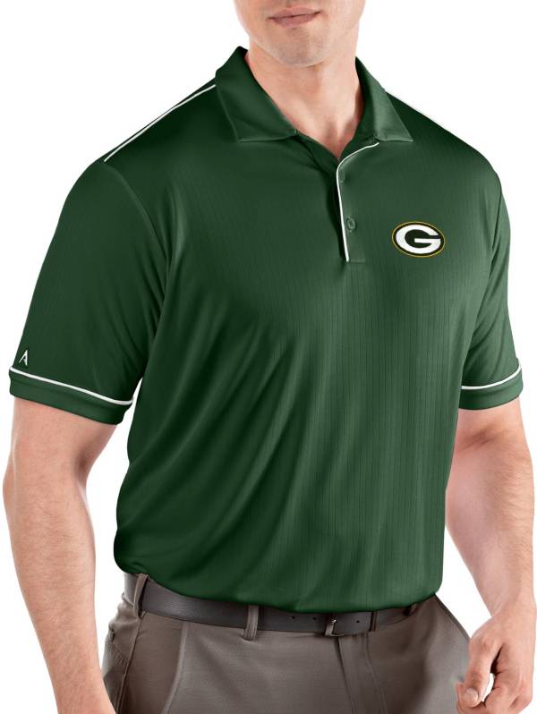 Antigua Men's Green Bay Packers Salute Green/White Polo