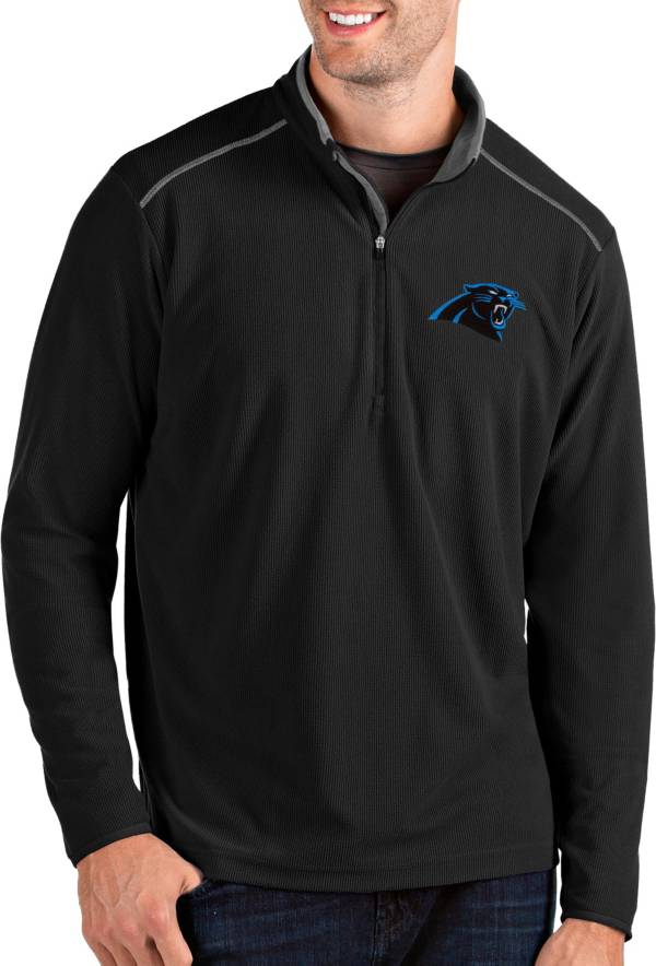 Antigua Men's Carolina Panthers Glacier Black Quarter-Zip Pullover